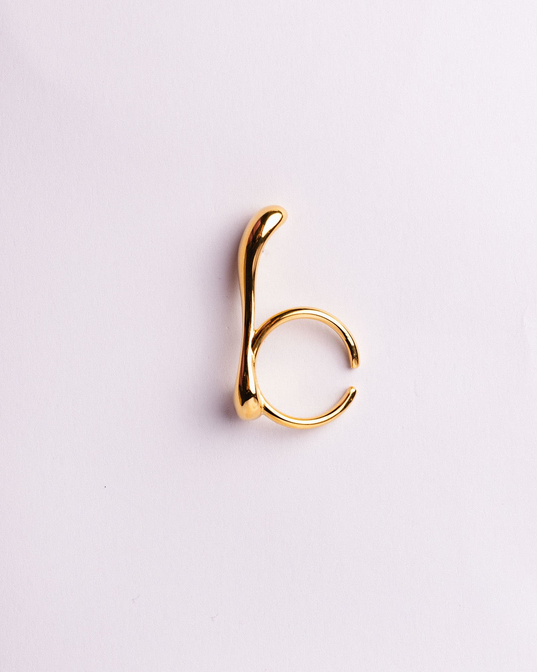 Anello dorato Cairo Doppia Goccia con estremità lucide a specchio – Medema Gioielli