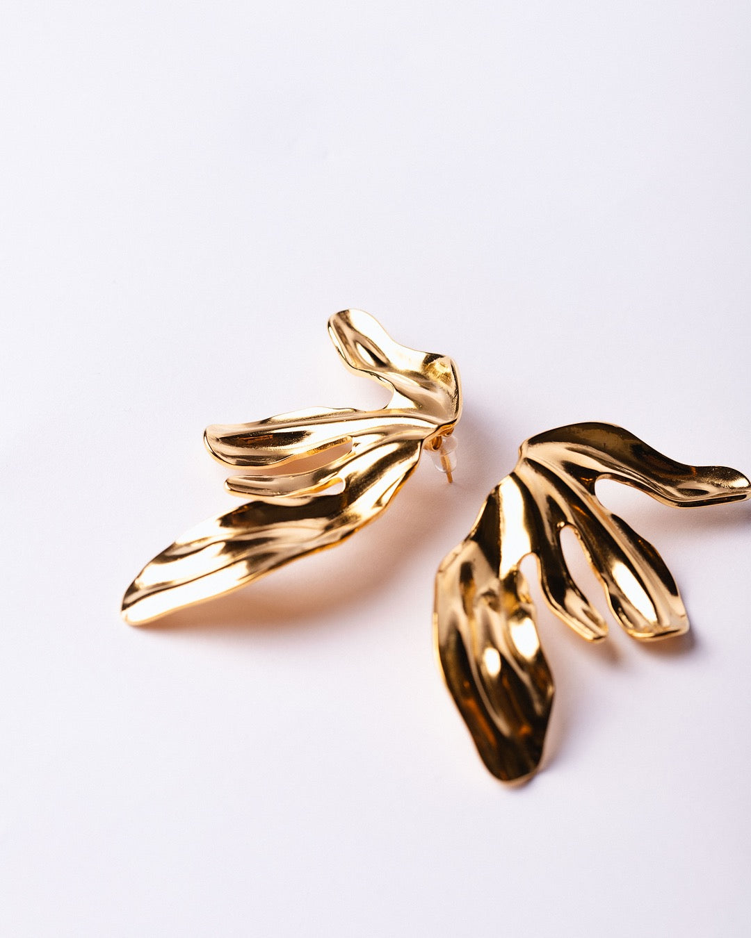 Orecchini Cairo Foglia Scultorea Oro