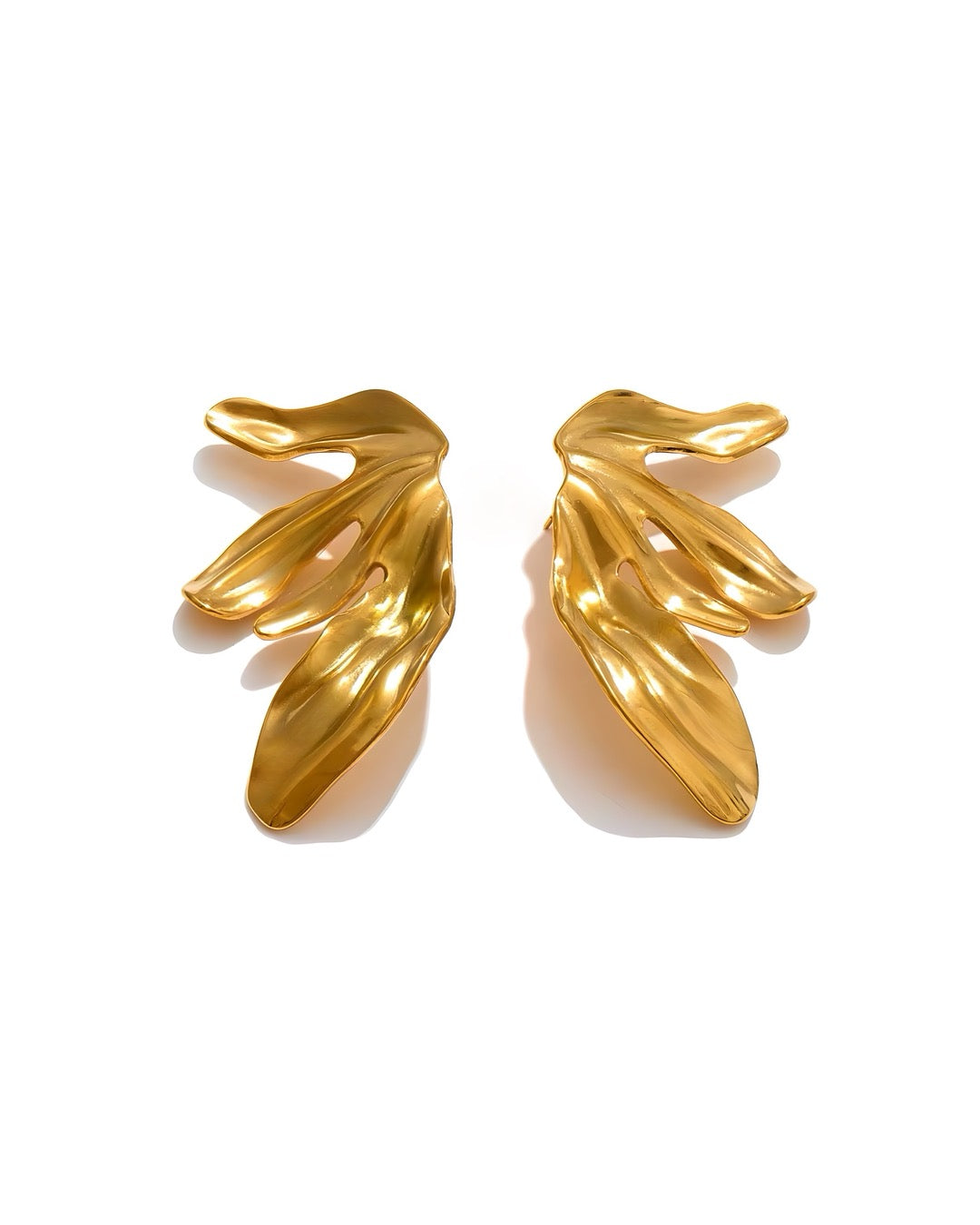 Orecchini Cairo Foglia Scultorea Oro